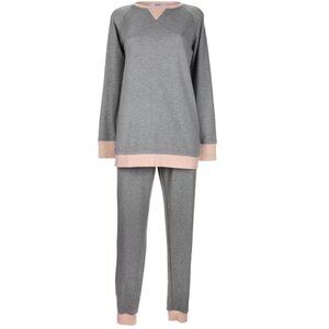 Memoi Women's All Day Lounge Lightweight Raglan Pullover - Pants Gray Heather XL